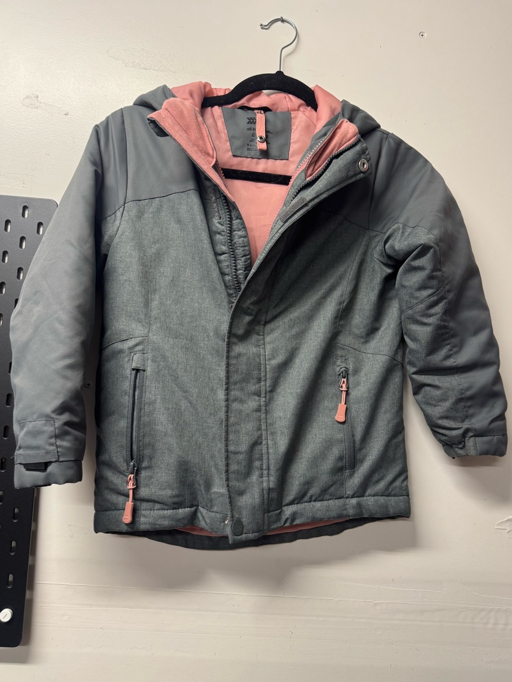 all in motion Grey Jacket with Pink Lining & Zipper Accents